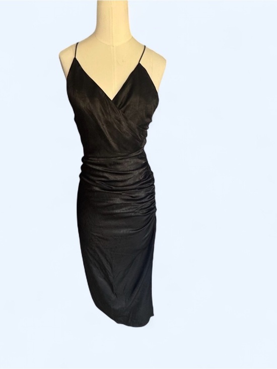 Kittenish Dresses & Skirts - Kittenish Black Ruched Midi Slip Dress size zip hook and eye size xtra small